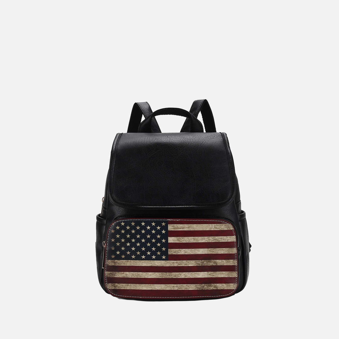 Turquoise MKF Collection By Mia K Regina Printed Flag Backpack