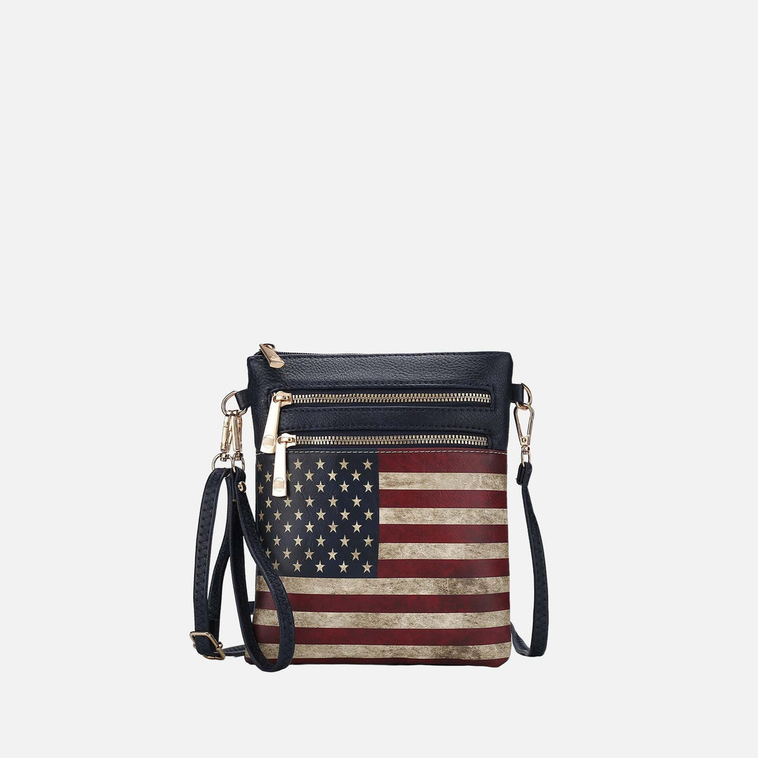 Taupe MKF Collection By Mia K Genesis Printed Flag Crossbody Bag