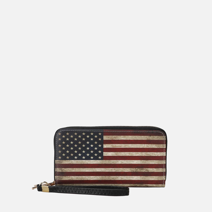 Rose Pink MKF Collection By Mia K Uriel Printed Flag Wallet