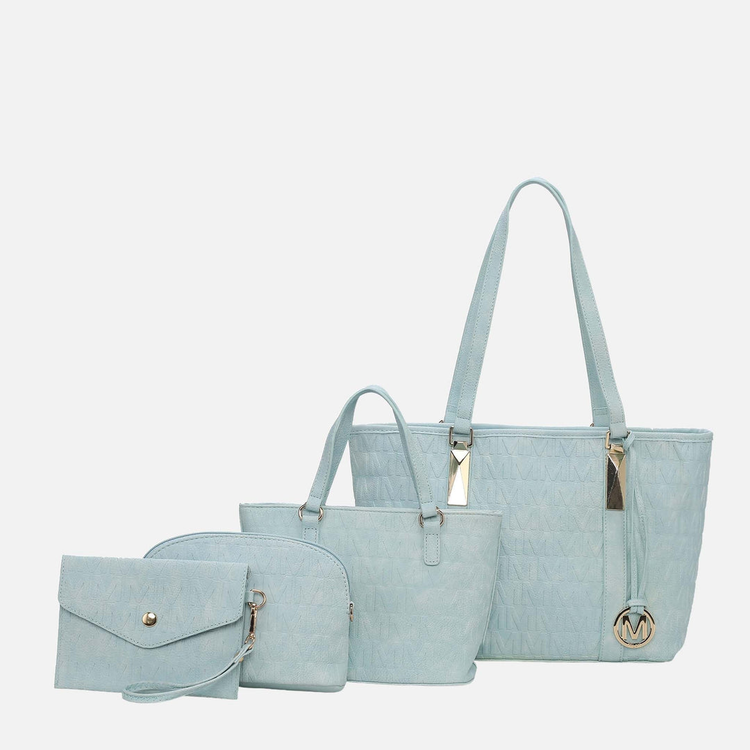 Beige MKF Collection By Mia K Arya Signature Tote And Set