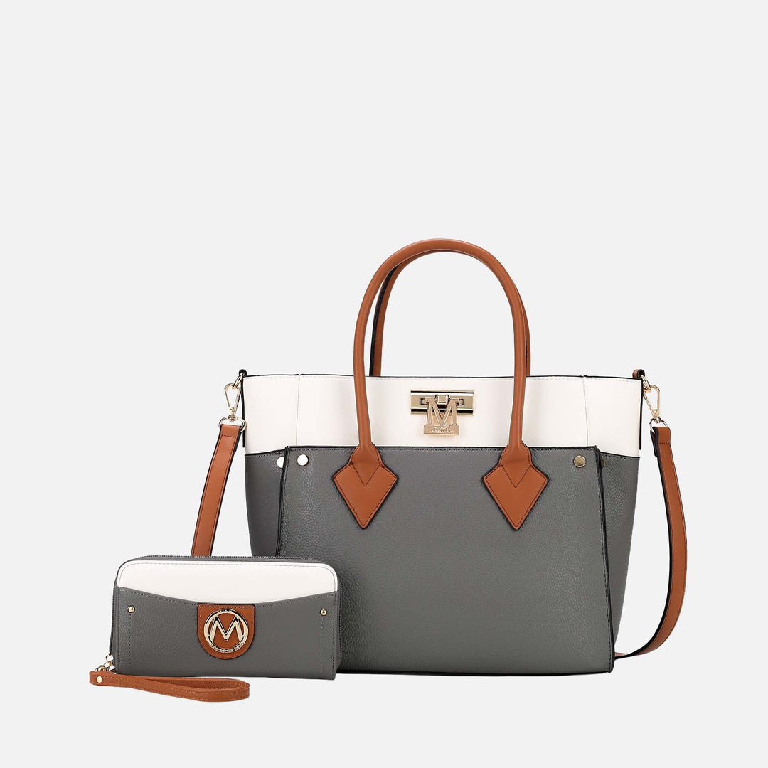 Gray MKF Collection By Mia K Brynlee Tote Bag And Set