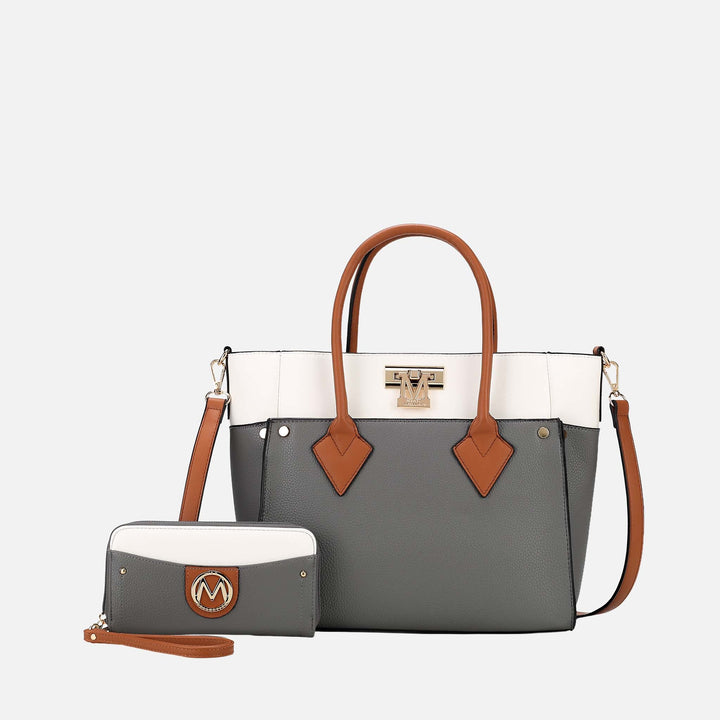 Gray MKF Collection By Mia K Brynlee Tote Bag And Set