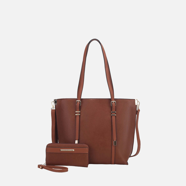 Wine MKF Collection By Mia K Emery Tote Bag And Wallet Set