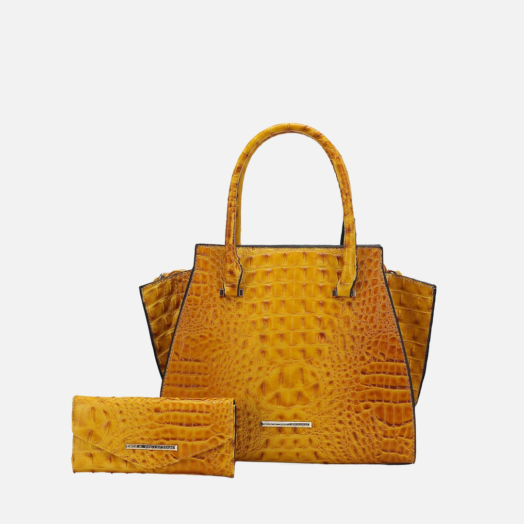 MKF Collection By Mia K Viridiana Croc Tote Bag And Set