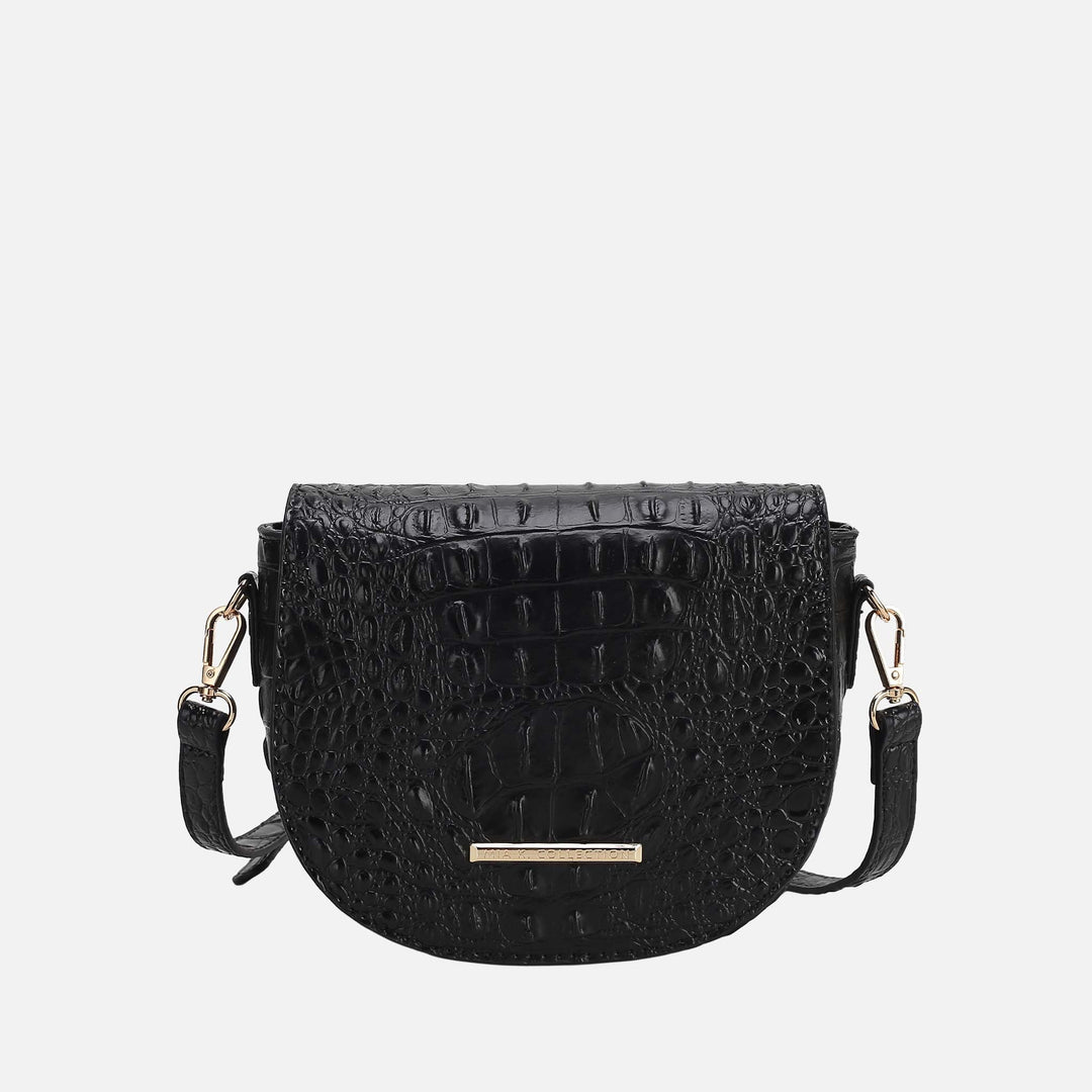 Croco Taupe MKF Collection By Mia K Amalia Solid Croc Crossbody Bag