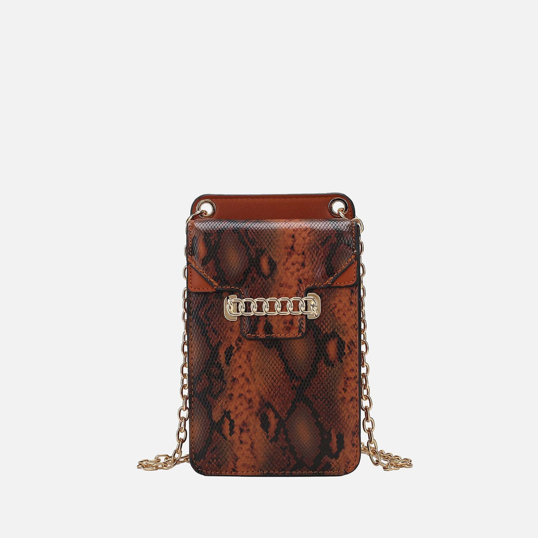 Snake Mustard MKF Collection By Mia K Yael Phone Crossbody Handbag