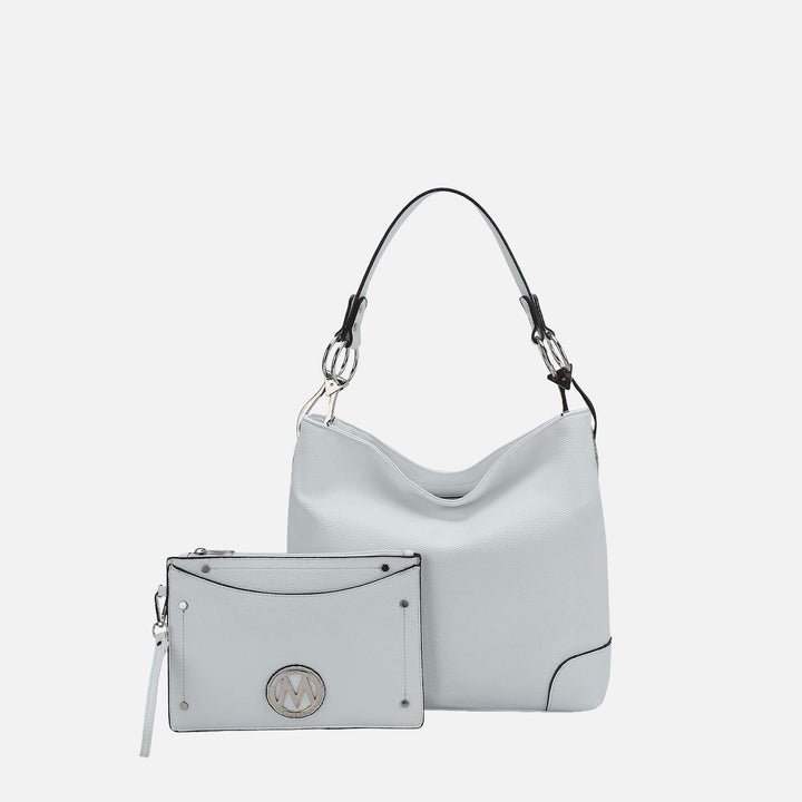 Pewter MKF Collection By Mia K Viviana Hobo Bag And Wristlet Set