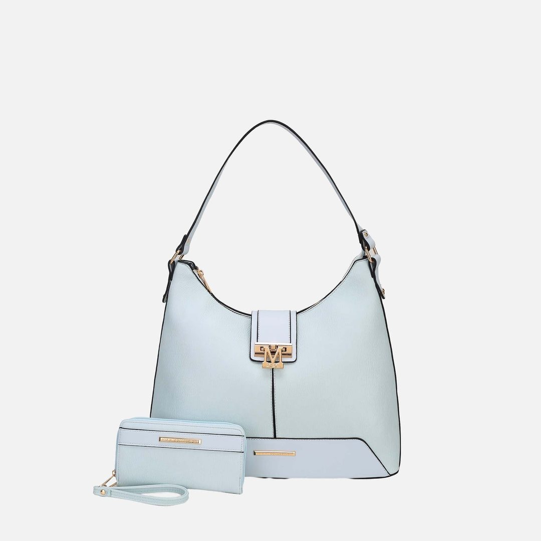 Navy MKF Collection By Mia K Graciela Solid Hobo Bag And Set