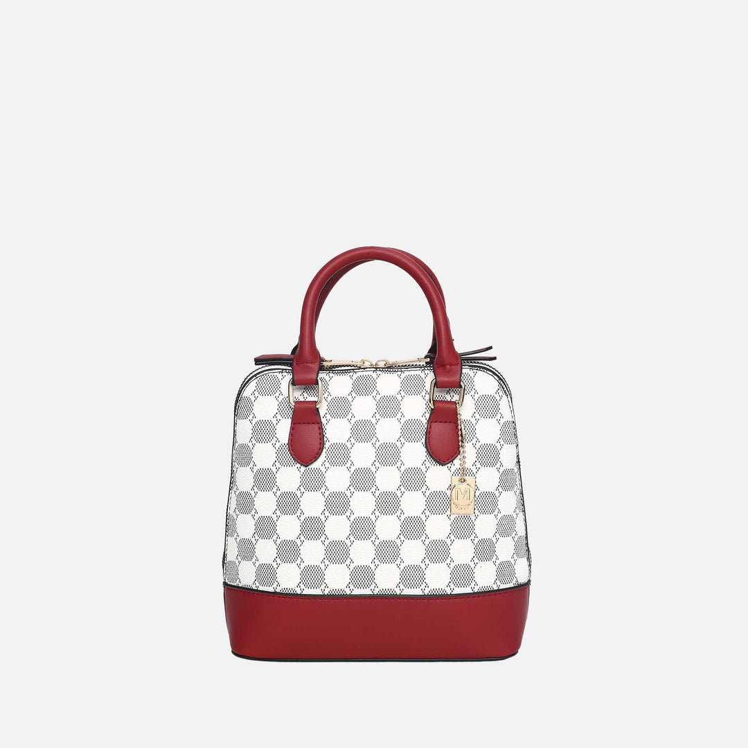 Mustard MKF Collection By Mia K Marjorie Circular Print Satchel Bag