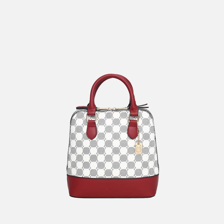 Mustard MKF Collection By Mia K Marjorie Circular Print Satchel Bag