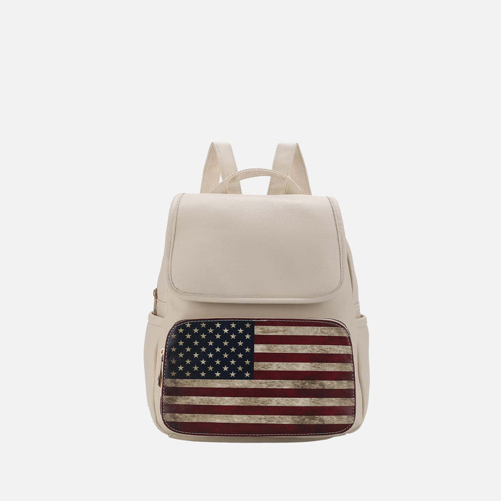 MKF Collection By Mia K Regina Printed Flag Backpack