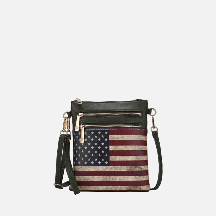 Turquoise MKF Collection By Mia K Genesis Printed Flag Crossbody Bag