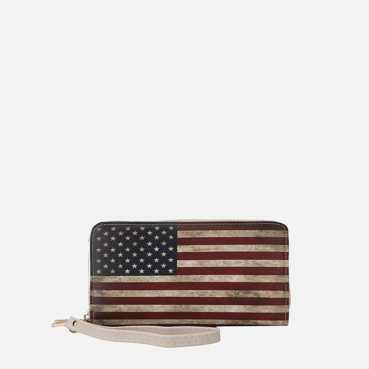 Tan MKF Collection By Mia K Uriel Printed Flag Wallet