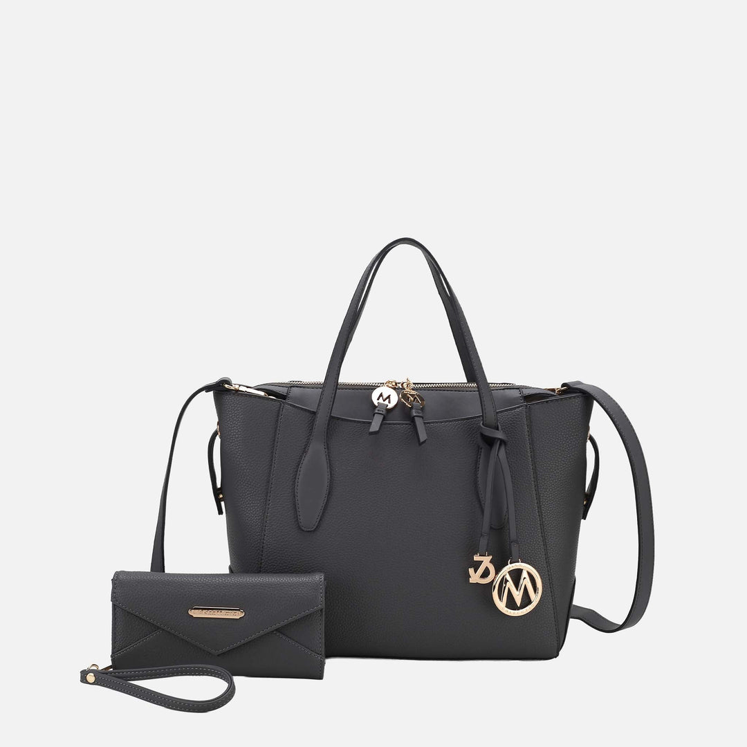 Wine MKF Collection By Mia K Bruna Tote Bag And Wallet Set