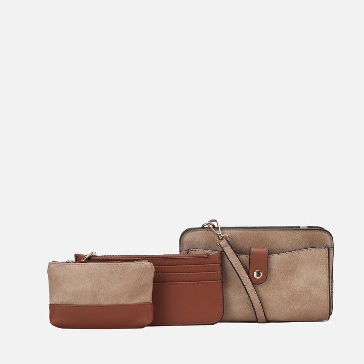 Wine MKF Collection By Mia K Muriel Crossbody Bag And Card Holder Set