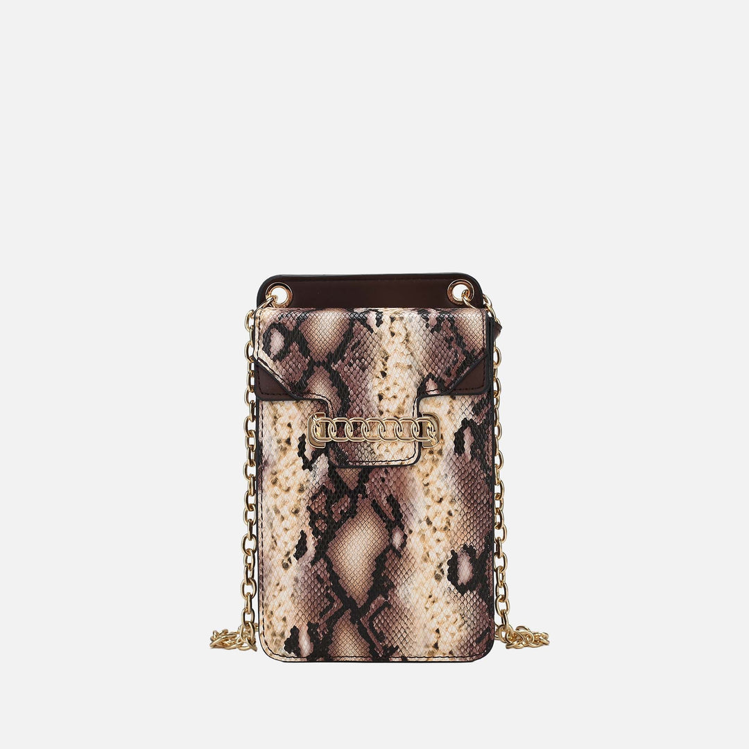 Snake Pink MKF Collection By Mia K Yael Phone Crossbody Handbag