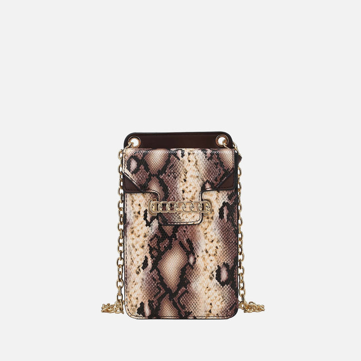 Snake Pink MKF Collection By Mia K Yael Phone Crossbody Handbag