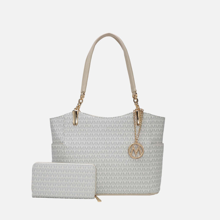 MKF Collection By Mia K Savannah Signature Tote Bag And Wallet Set