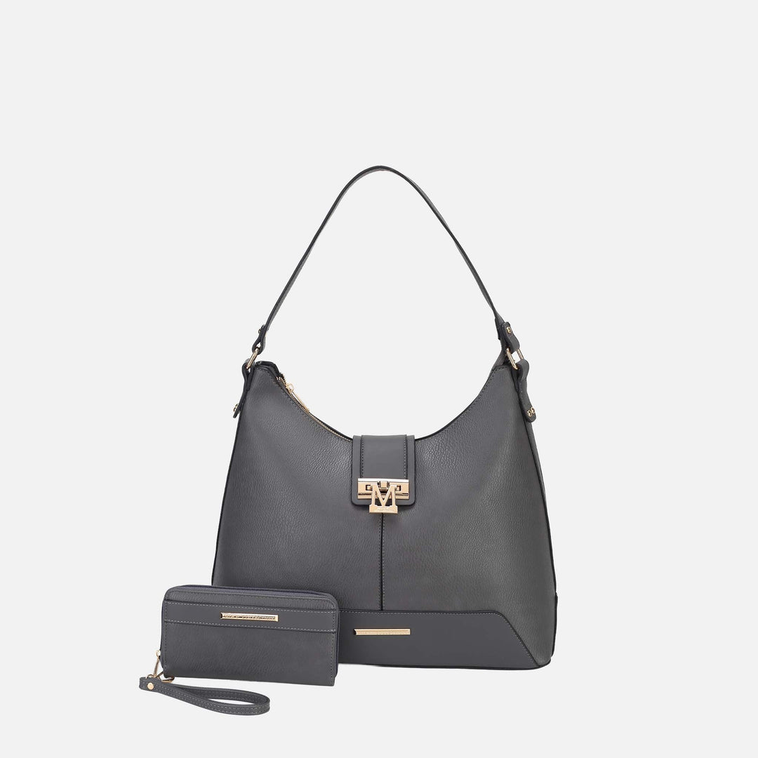 Olive MKF Collection By Mia K Graciela Solid Hobo Bag And Set