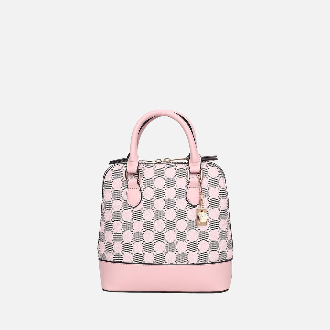 Navy MKF Collection By Mia K Marjorie Circular Print Satchel Bag