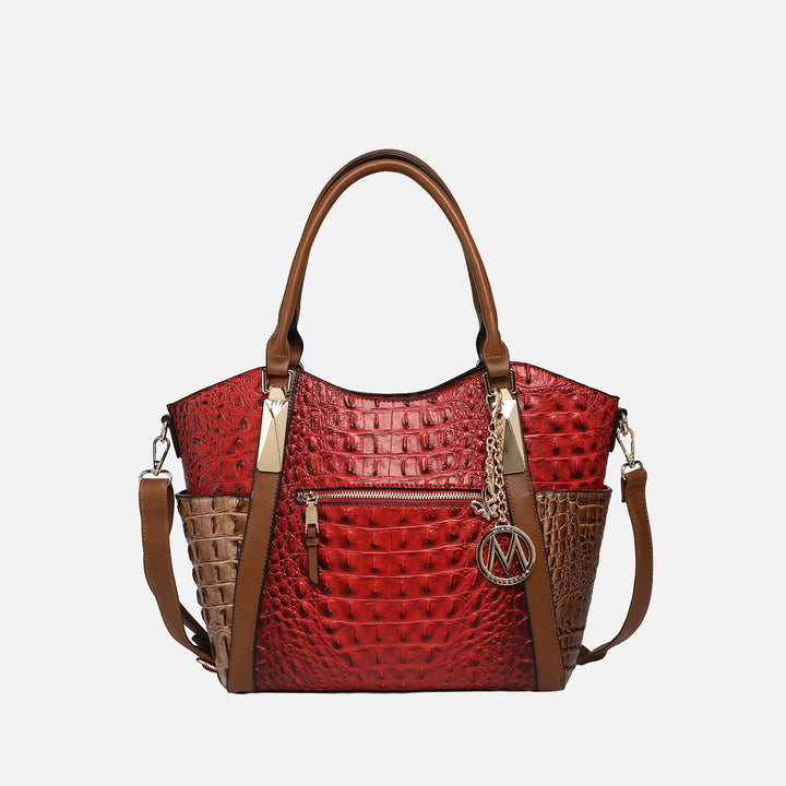 Croco Navy MKF Collection By Mia K Janise Croc Tote Handbag