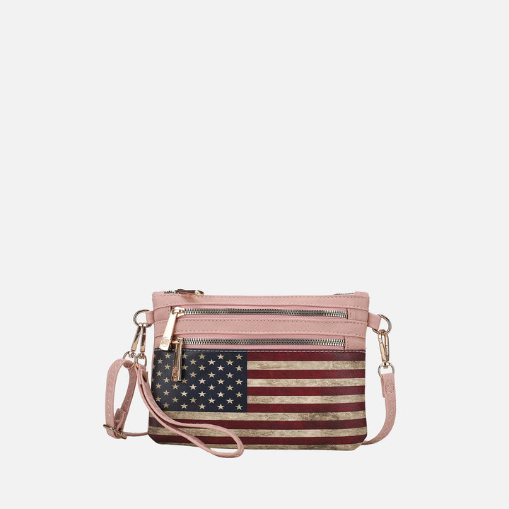 Tawny MKF Collection By Mia K Alisson Printed Flag Crossbody Bag
