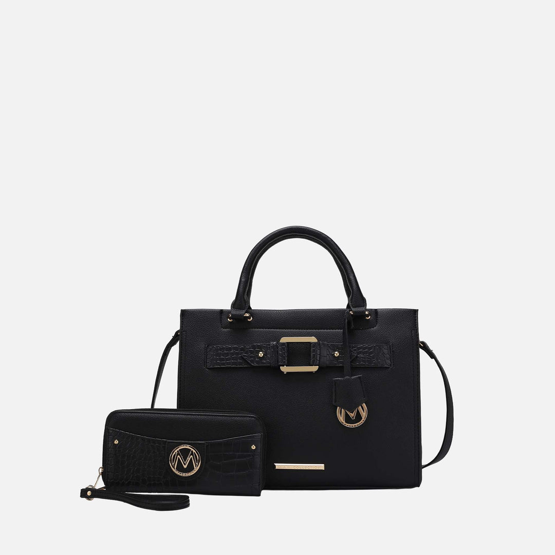 Midnight Blue MKF Collection By Mia K Virginia Tote Bag And Wallet Set