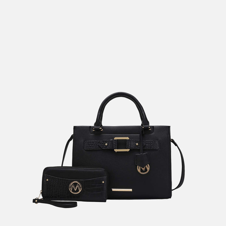 Midnight Blue MKF Collection By Mia K Virginia Tote Bag And Wallet Set