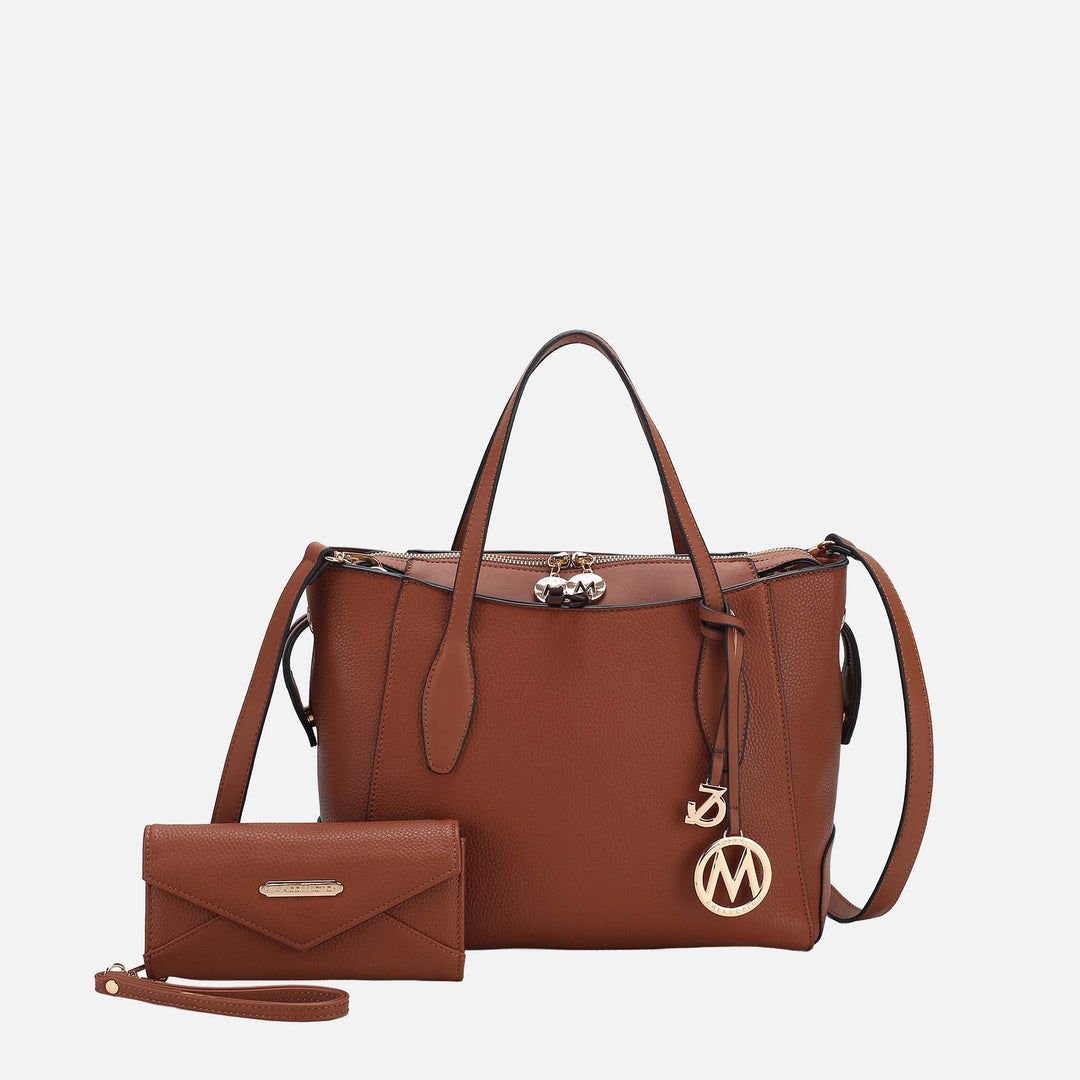 Pewter MKF Collection By Mia K Bruna Tote Bag And Wallet Set