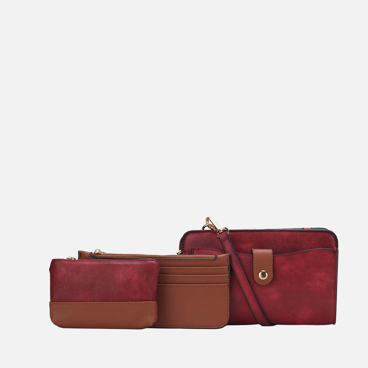 Light Grey MKF Collection By Mia K Muriel Crossbody Bag And Card Holder Set