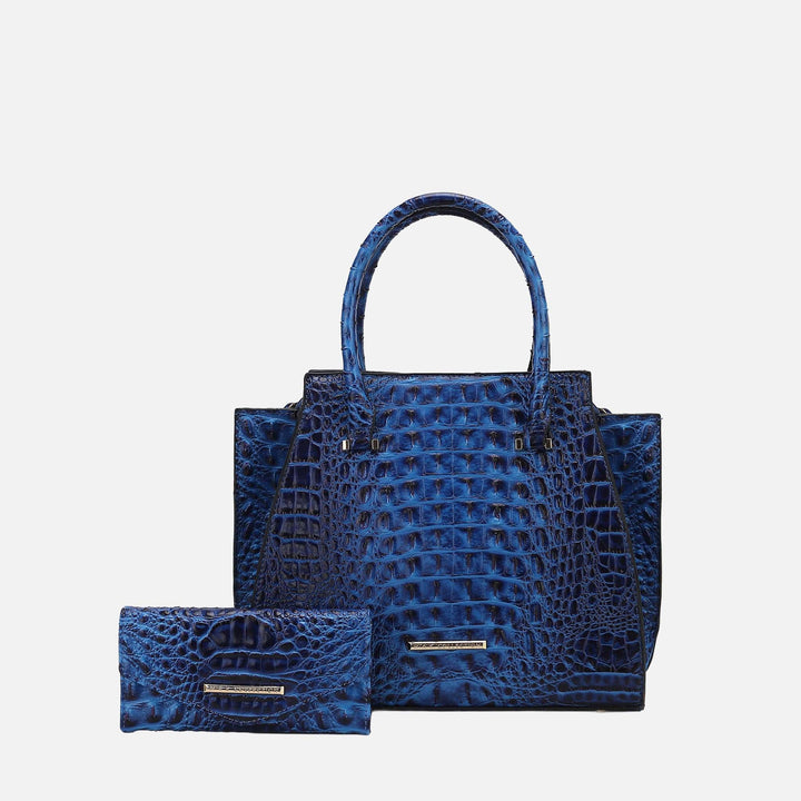 MKF Collection By Mia K Viridiana Croc Tote Bag And Set