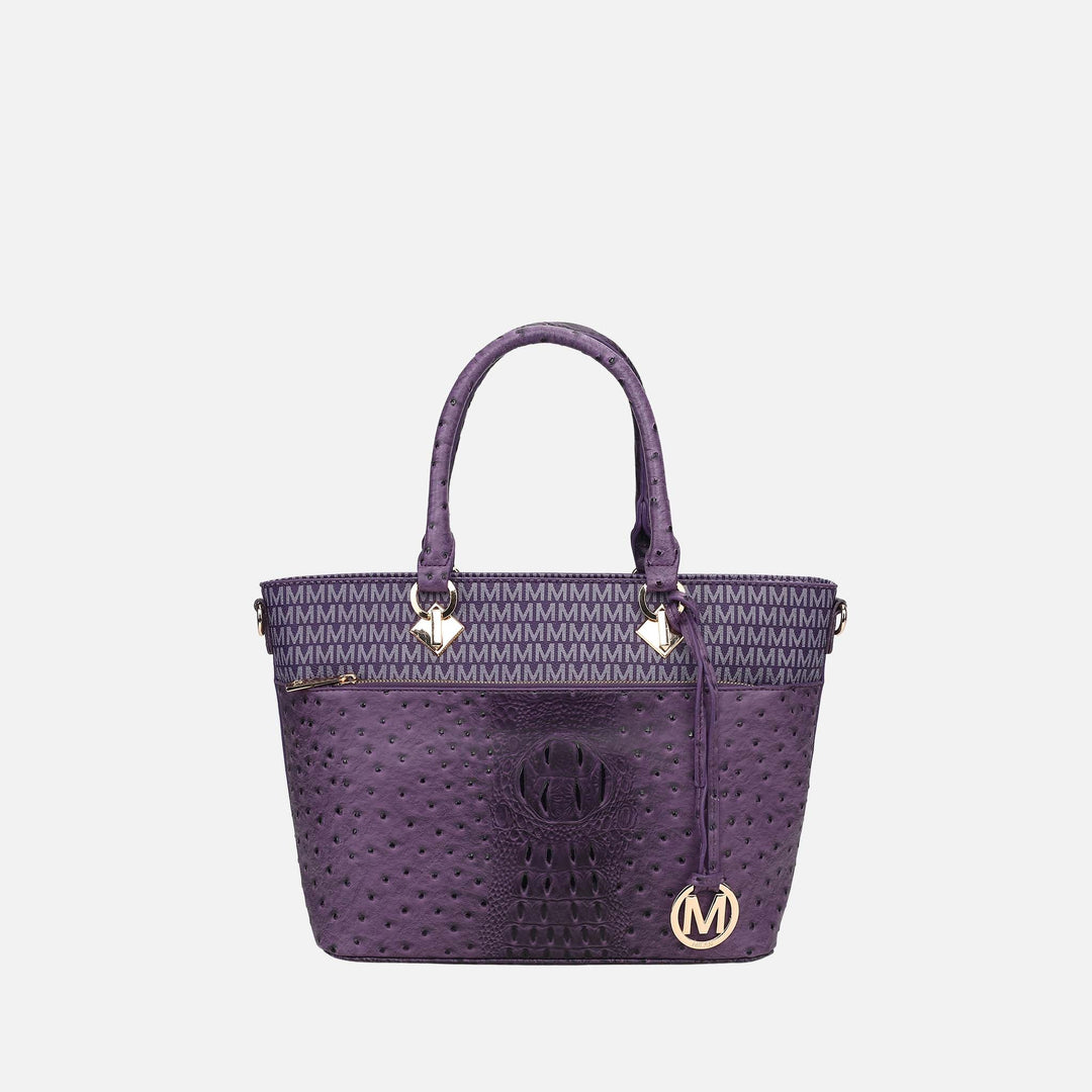 White MKF Collection By Mia K Grace Signature Tote Bag