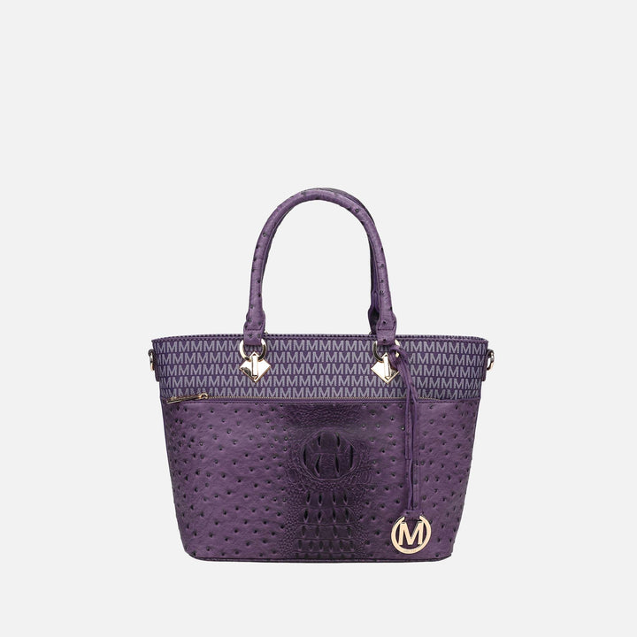 White MKF Collection By Mia K Grace Signature Tote Bag