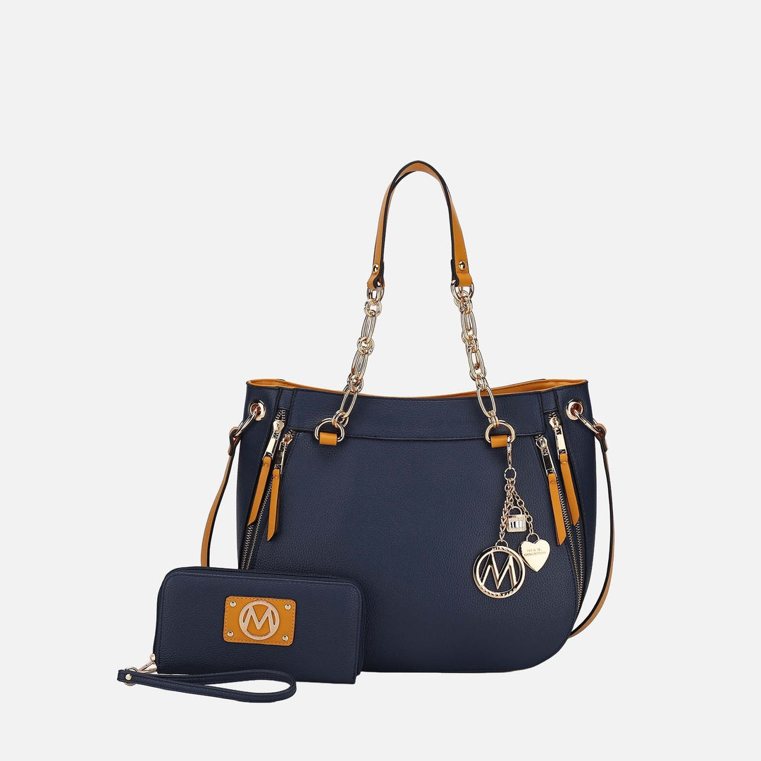 White MKF Collection By Mia K Lina Shoulder Bag And Wallet Set