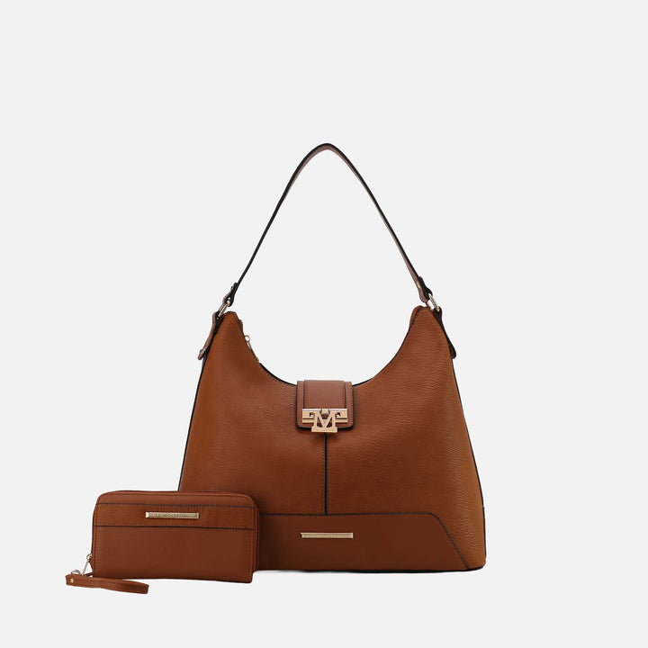 Taupe MKF Collection By Mia K Graciela Solid Hobo Bag And Set