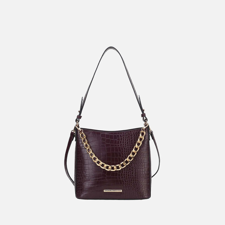 Light Grey MKF Collection By Mia K Bizzy Embossed Shoulder Bag