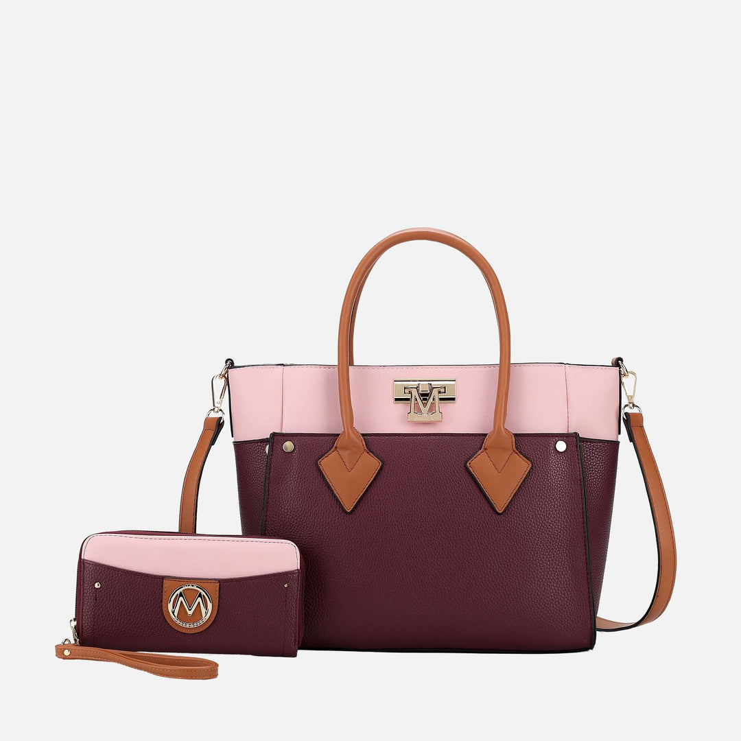 Taupe MKF Collection By Mia K Brynlee Tote Bag And Set