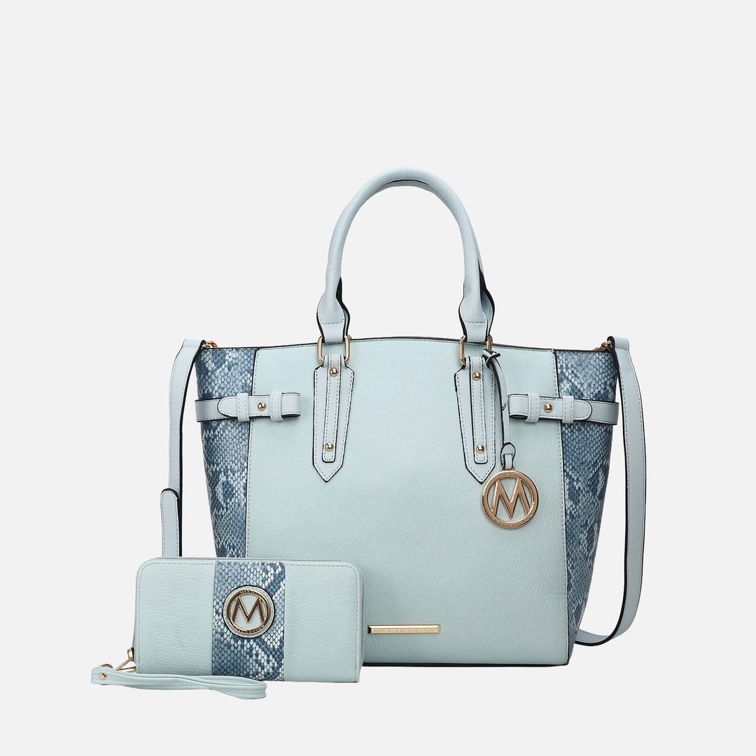 Light Blue MKF Collection By Mia K Joelle Tote Bag With Wallet