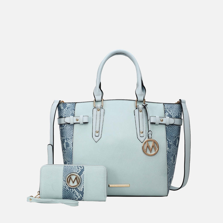 Light Blue MKF Collection By Mia K Joelle Tote Bag With Wallet
