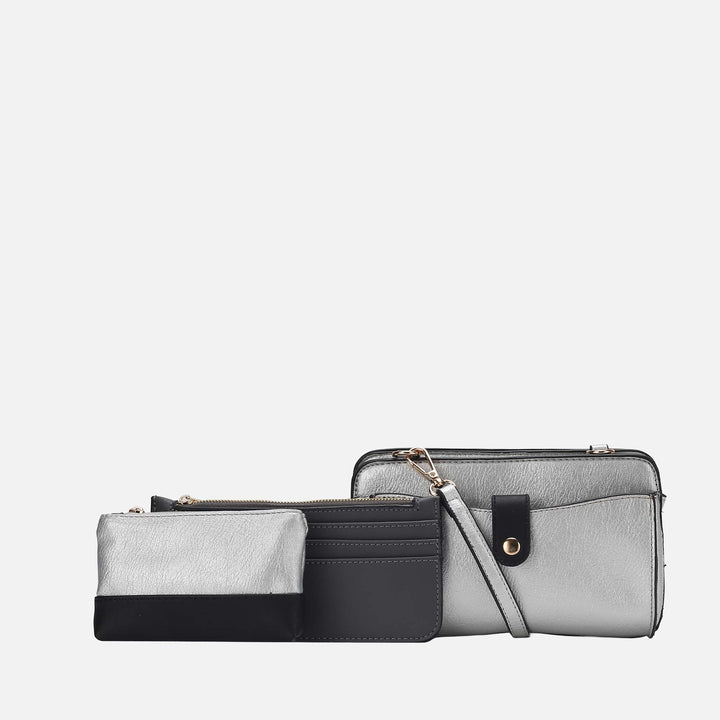 Midnight Blue MKF Collection By Mia K Muriel Crossbody Bag And Card Holder Set
