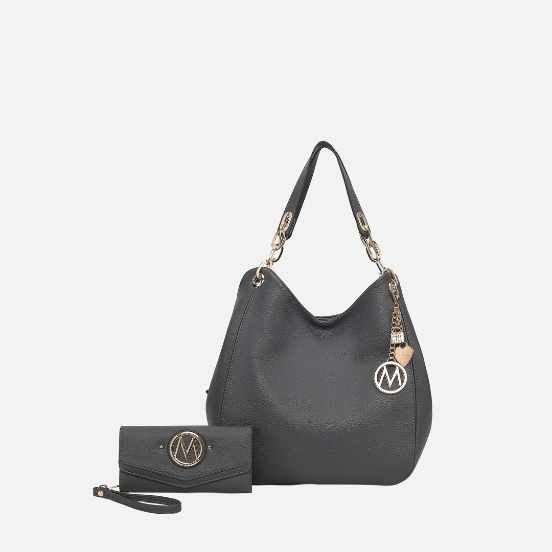 Denim Blue MKF Collection By Mia K Ashley Hobo Bag And Wallet Set