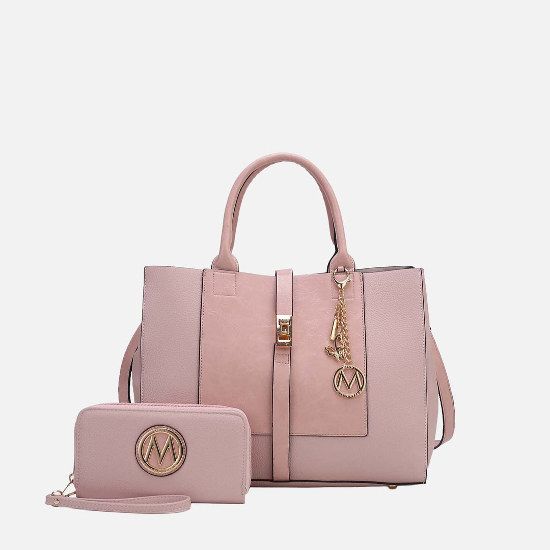 Wine MKF Collection By Mia K Yola Shoulder Bag And Wallet Set