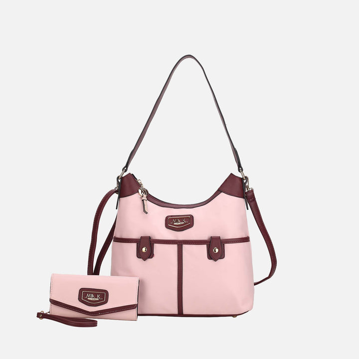 Taupe MKF Collection By Mia K Harper Nylon Shoulder Bag And Set