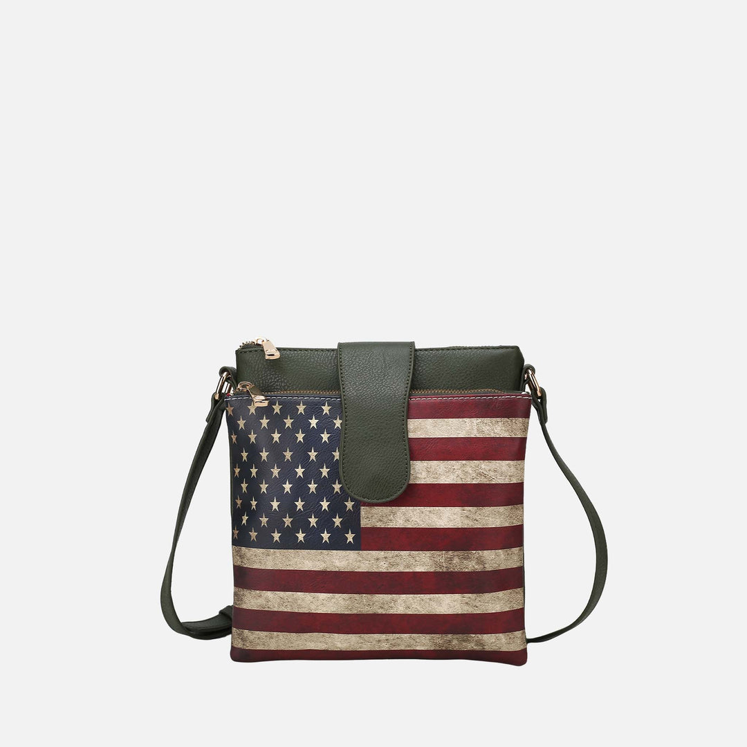 Turquoise MKF Collection By Mia K Josephine Printed Flag Crossbody Bag