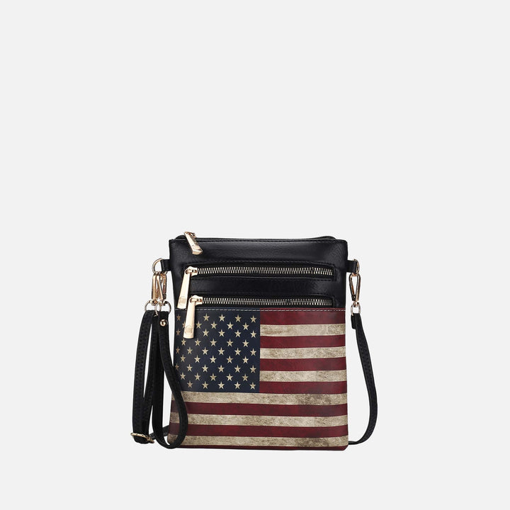 MKF Collection By Mia K Genesis Printed Flag Crossbody Bag
