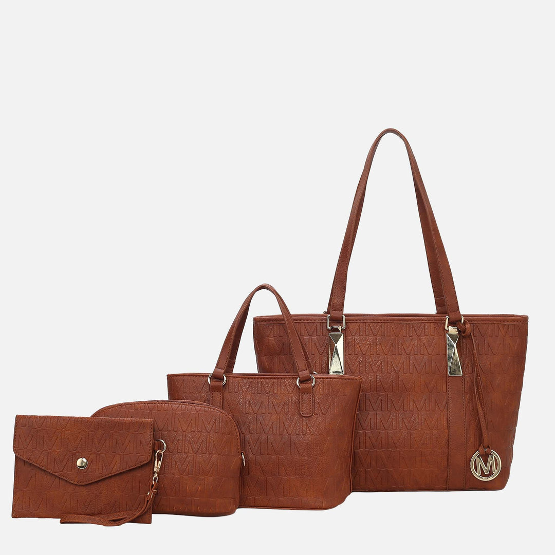 Pewter MKF Collection By Mia K Arya Signature Tote And Set
