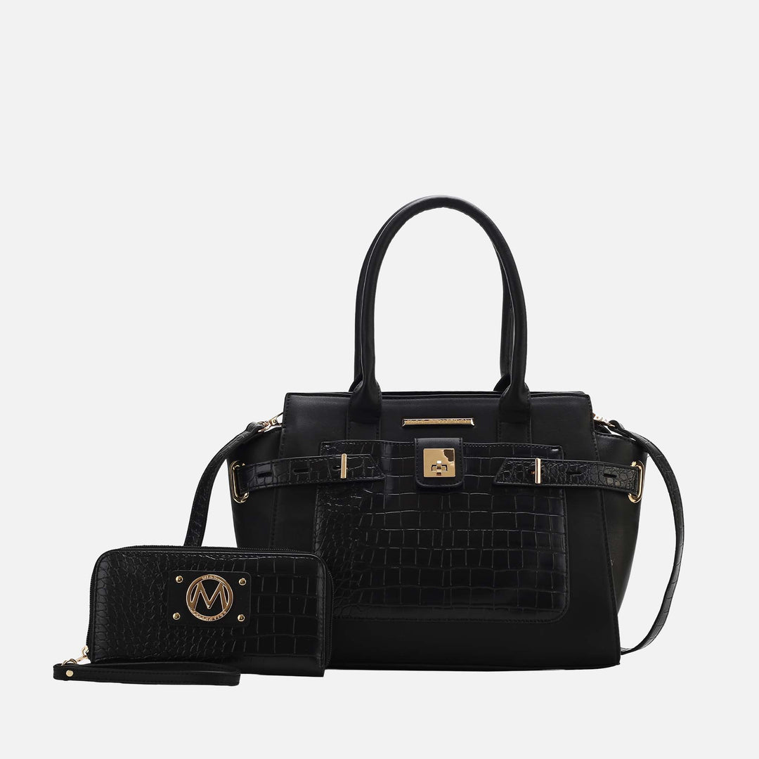 Midnight Blue MKF Collection By Mia K Isla Shoulder Bag And Set