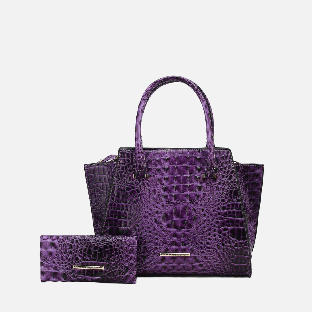 Croco Red MKF Collection By Mia K Viridiana Croc Tote Bag And Set