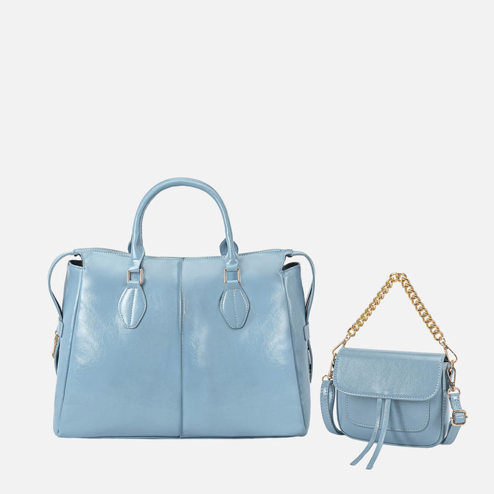 Taupe MKF Collection By Mia K Yareli Tote Bag With Mini Bag 2 Piece Set