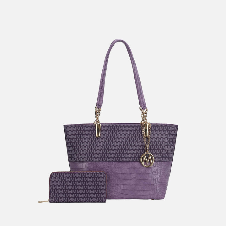 Navy MKF Collection By Mia K Sasha Signature Tote Bag